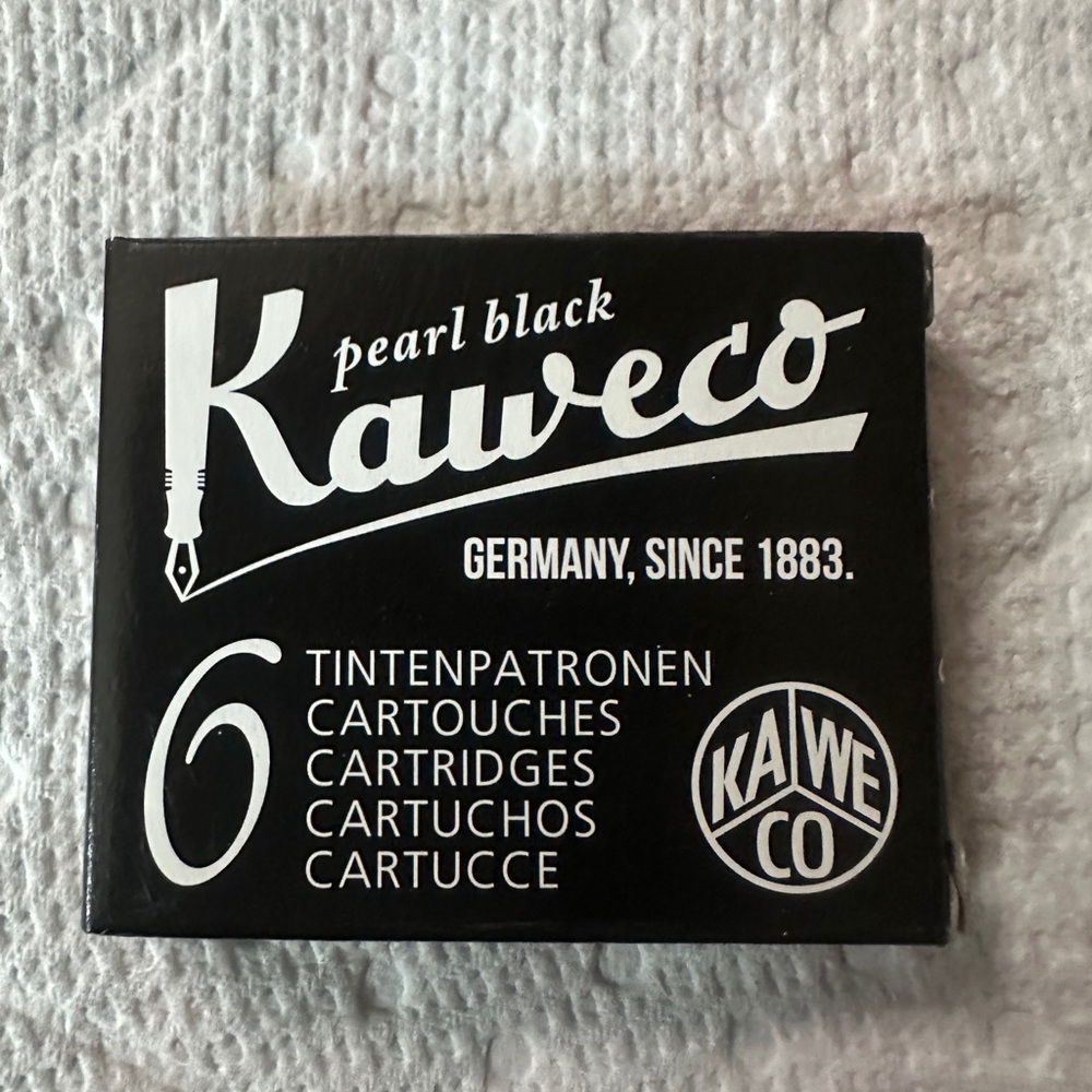 (3) Kaweco Fountain Pen Ink Cartridges short, Pearl Black Pack of 6